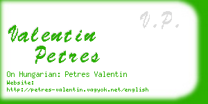 valentin petres business card